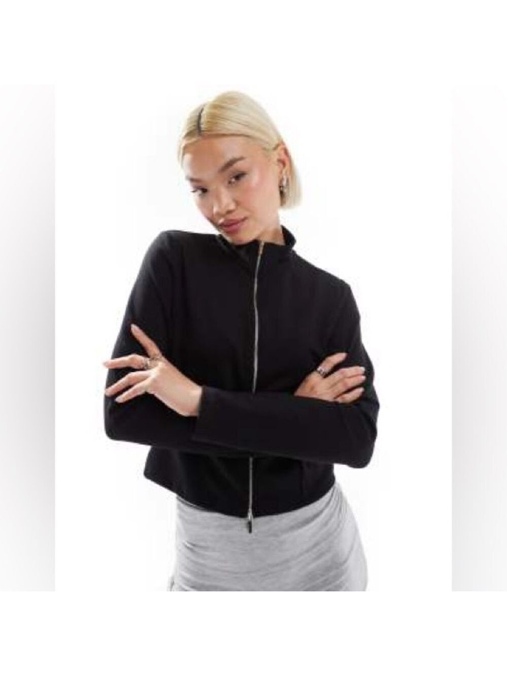 ASOS Black Zip-Up Sweater – Medium – Classic Casual